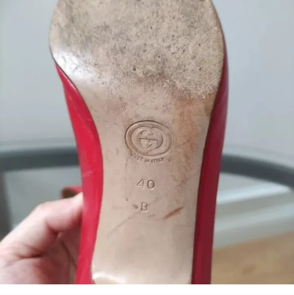 Vintage Gucci Kitten Heels Red Pump Retro Y2K Women's 40B